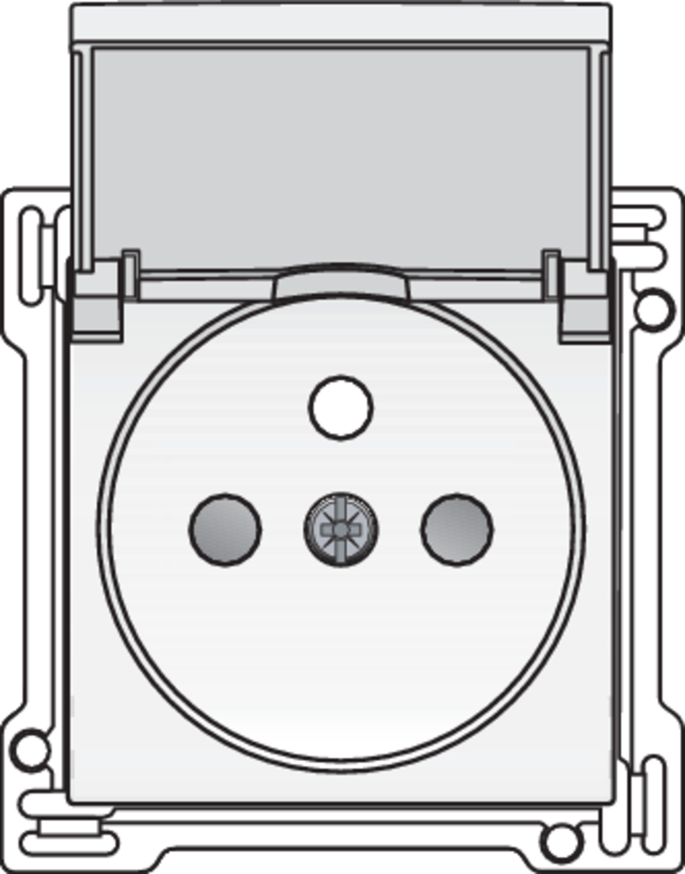 Niko 154-66603: Afwerkingsset voor stopcontact met klapdeksel, penaarde en beschermingsafsluiters, inbouwdiepte 28,5 mm, white coated - Image 2
