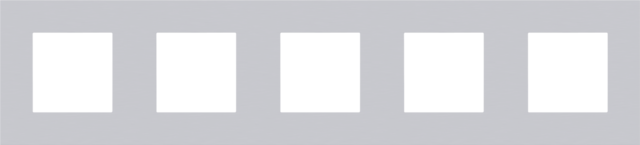 Vijfvoudige afdekplaat, 71 mm centerafstand, Niko Pure alu g