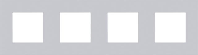 Viervoudige afdekplaat, 71 mm centerafstand, Niko Pure alu g