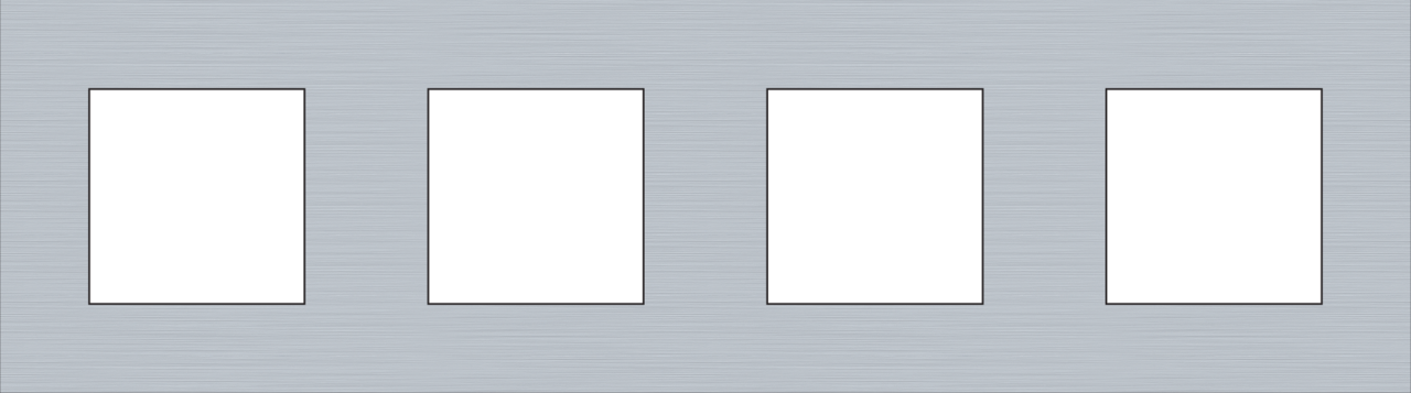 Niko 155-76400: Viervoudige afdekplaat, 71 mm centerafstand, Niko Pure alu grey brushed - Image 2