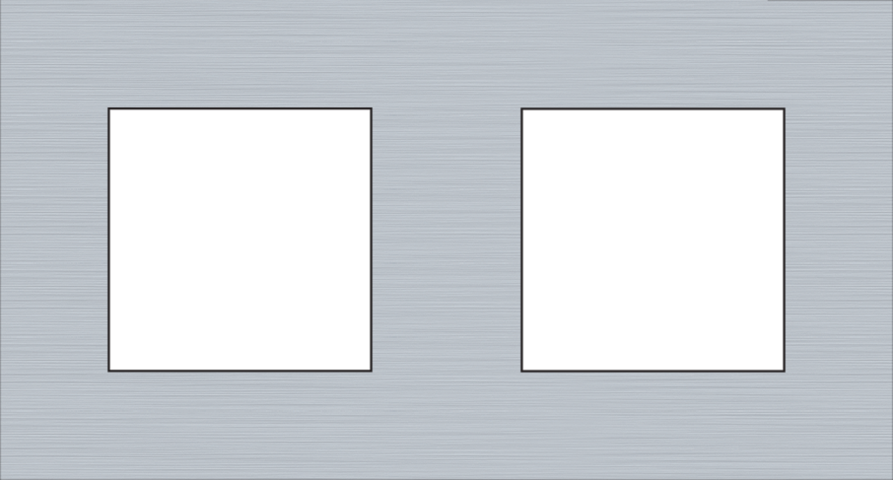 Niko 155-76800: Tweevoudige afdekplaat met 71 mm centerafstand, Niko Pure alu grey brushed - Image 2