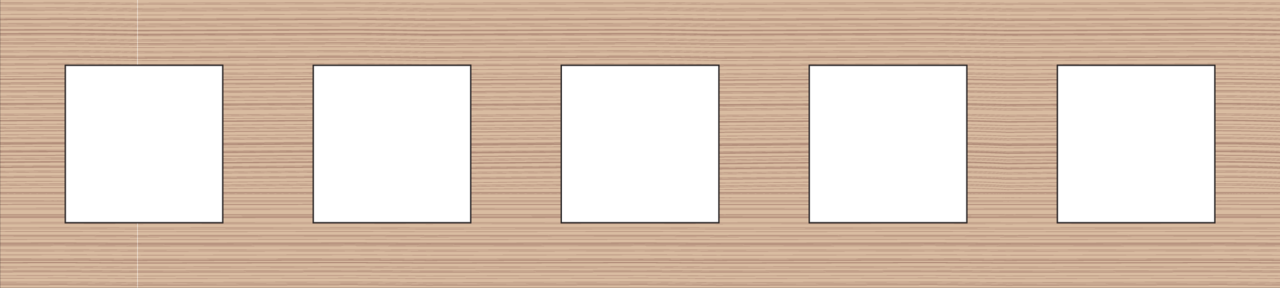 Niko 156-76005: Vijfvoudige afdekplaat, 71 mm centerafstand, Niko Pure bamboo - Image 2