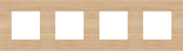 Viervoudige afdekplaat, 71 mm centerafstand, Niko Pure bambo