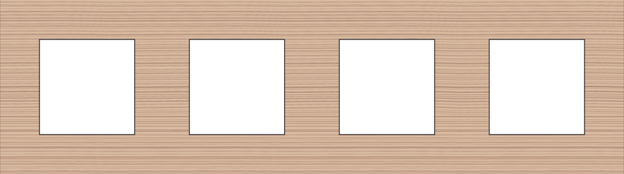 Niko 156-76400: Viervoudige afdekplaat, 71 mm centerafstand, Niko Pure bamboo - Image 2