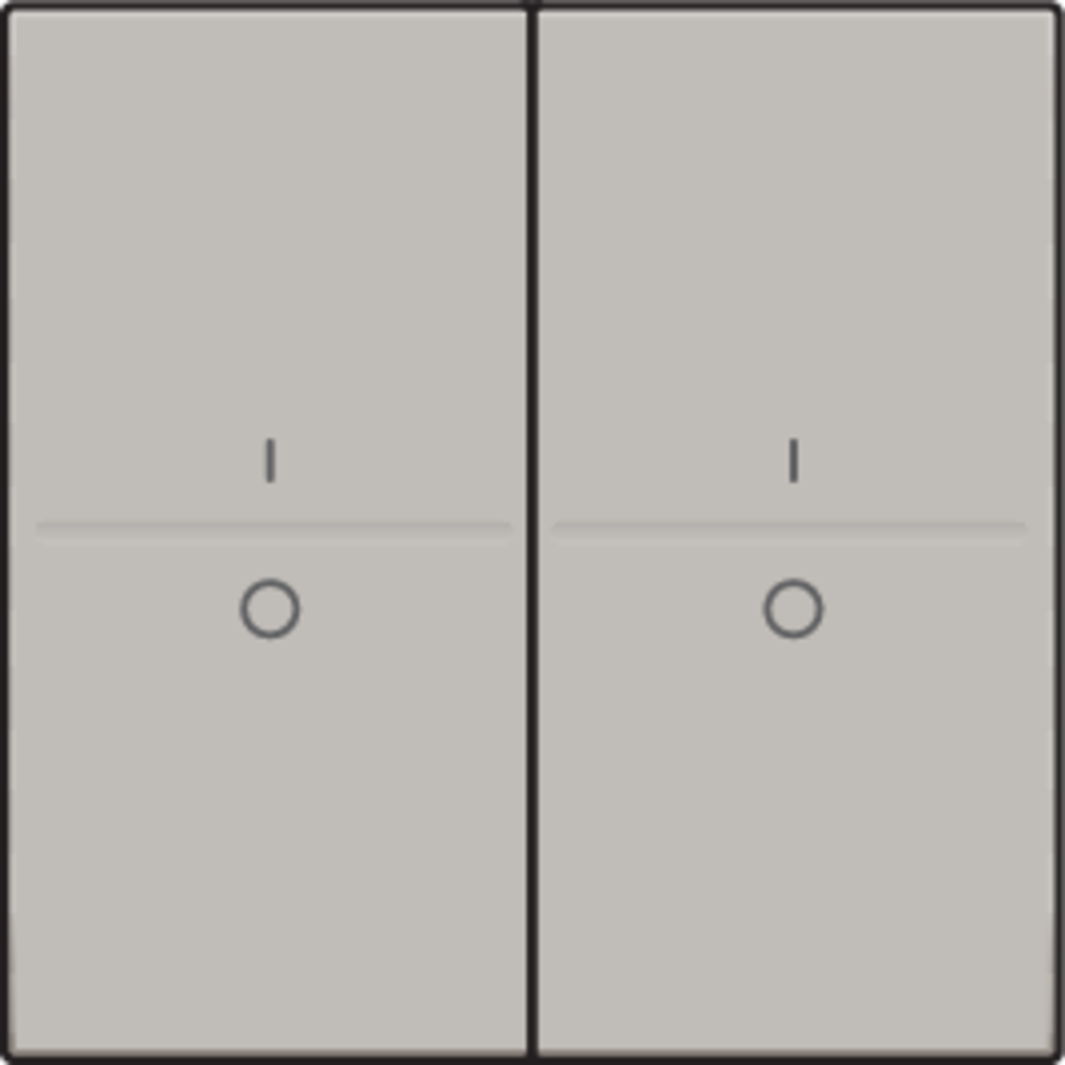 Niko 157-00008: Tweevoudige toets met opdruk I en 0 voor draadloze schakelaar of drukknop met 4 bedieningsknoppen, champagne coated - Image 2