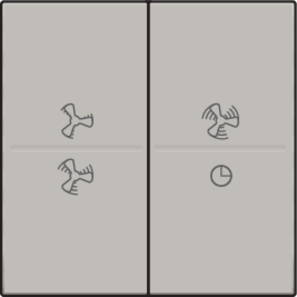 Niko 157-00013: Tweevoudige toets met ventilatoropdruk 0 t.e.m. 3 voor draadloze schakelaar of drukknop met 4 bedieningsknoppen, champagne coated - Image 2