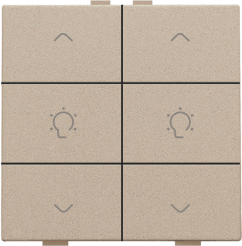 Dubbele dimbediening voor Niko Home Control, champagne coate