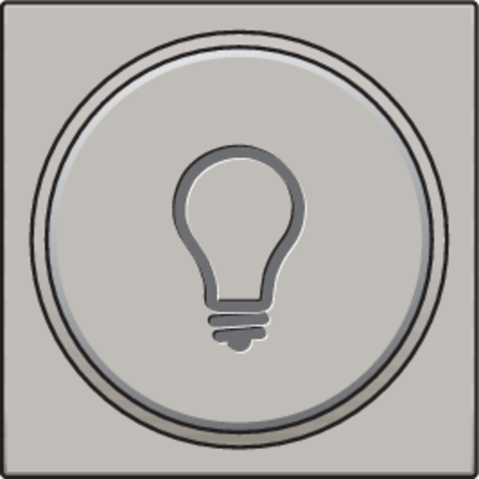 Niko 157-64008: Afwerkingsset met doorschijnende ring met lampsymbool voor drukknop 6A met amberkleurige led met E10-lampvoet, champagne coated - Image 2