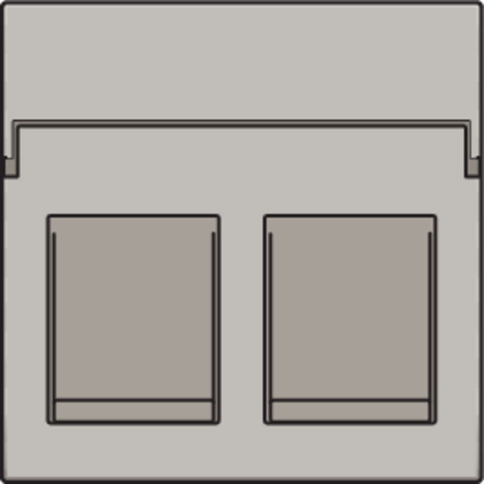 Niko 157-65200: Centraalplaat data 2x RJ, champagne coated - Image 2