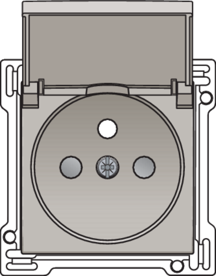 Niko 157-66603: Afwerkingsset voor stopcontact met klapdeksel, penaarde en beschermingsafsluiters, inbouwdiepte 28,5 mm, champagne coated - Image 2