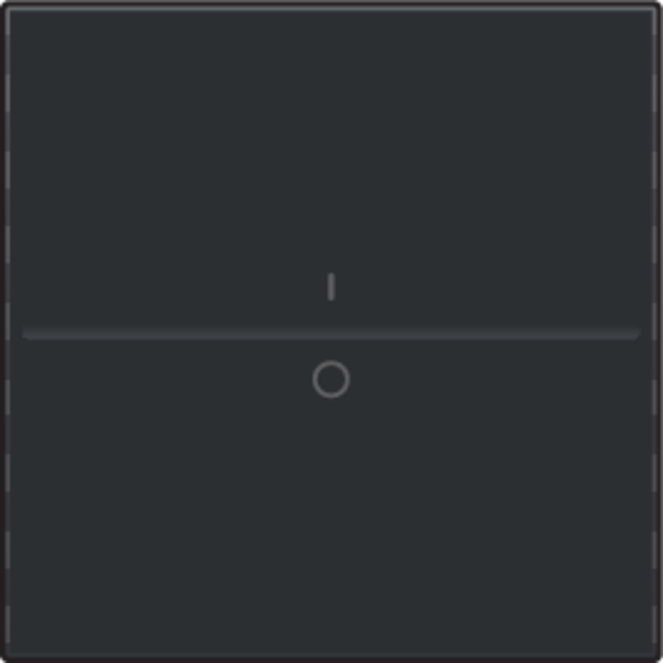 Niko 161-00002: Enkelvoudige toets met opdruk 'I' en '0' voor draadloze schakelaar of drukknop met twee bedieningsknoppen, black coated - Image 2