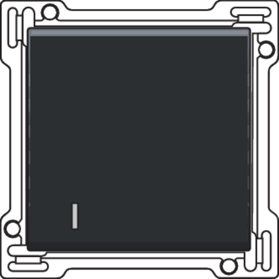 Niko 161-60005: Afwerkingsset met lens voor enkelvoudige schakelaar of drukknop, black coated - Image 2