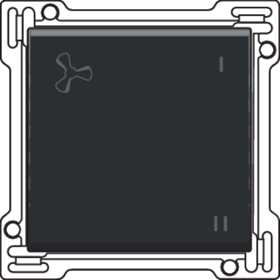 Niko 161-61106: Afwerkingsset voor mechanisch gecontroleerde ventilatiebediening, black coated - Image 2