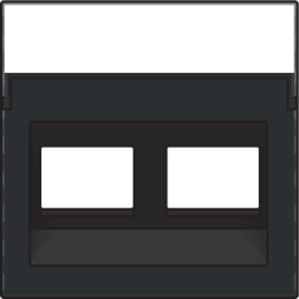 Niko 161-65400: Centraalplaat data 2x RJ schuine uitgang, black coated - Image 2