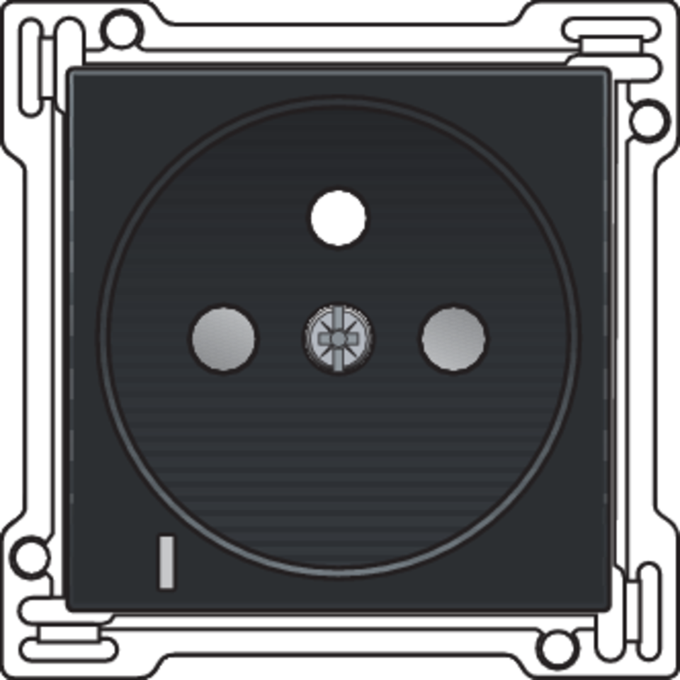 Niko 161-66607: Afwerkingsset met doorschijnende lens voor stopcontact met spanningsaanduiding, penaarde en beschermingsafsluiters, inbouwdiepte 28,5 mm, black coated - Image 2