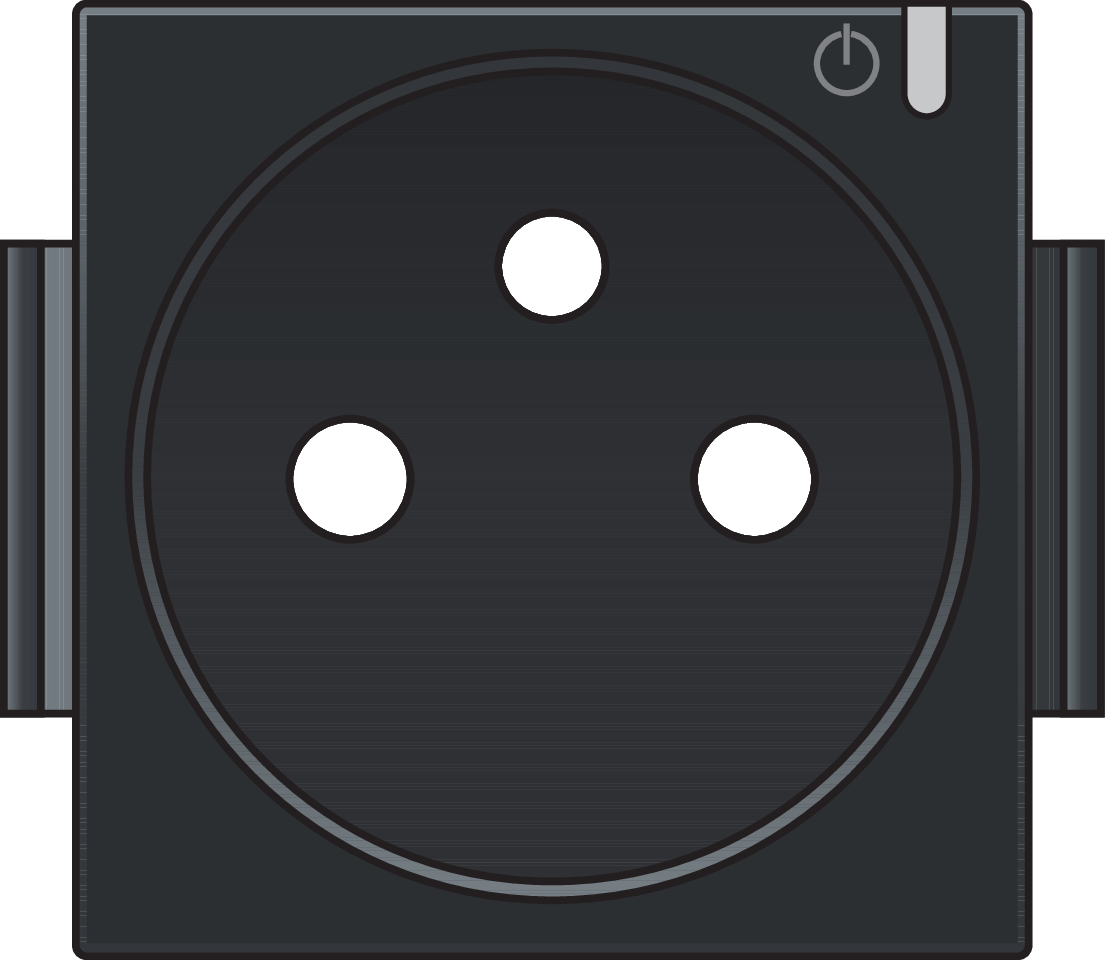 Niko 161-66630: Afwerkingsset voor geconnecteerd schakelbaar stopcontact met penaarde en bedieningsknop, black coated - Image 2