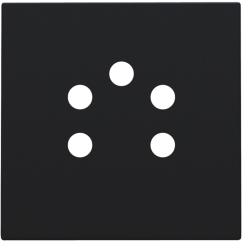 Afwerkingsset voor 5-polige telefooncontactdoos, black coate