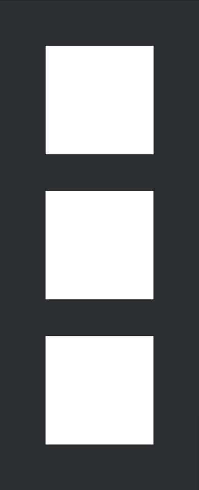 Niko 161-76300: Drievoudige afdekplaat, 60 mm centerafstand, verticaal, Niko Pure steel black coated - Image 2