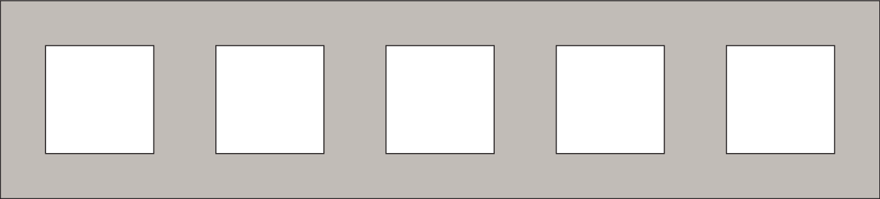 Niko 166-76005: Vijfvoudige afdekplaat, 71 mm centerafstand, Niko Pure steel champagne coated - Image 2