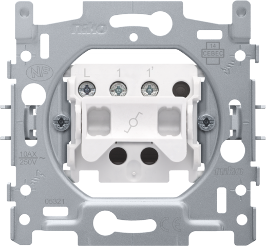 Sokkel voor een wisselschakelaar of wisseltrekschakelaar, 10