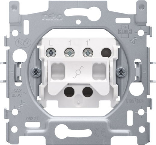 Sokkel voor een wisselschakelaar of wisseltrekschakelaar, 16