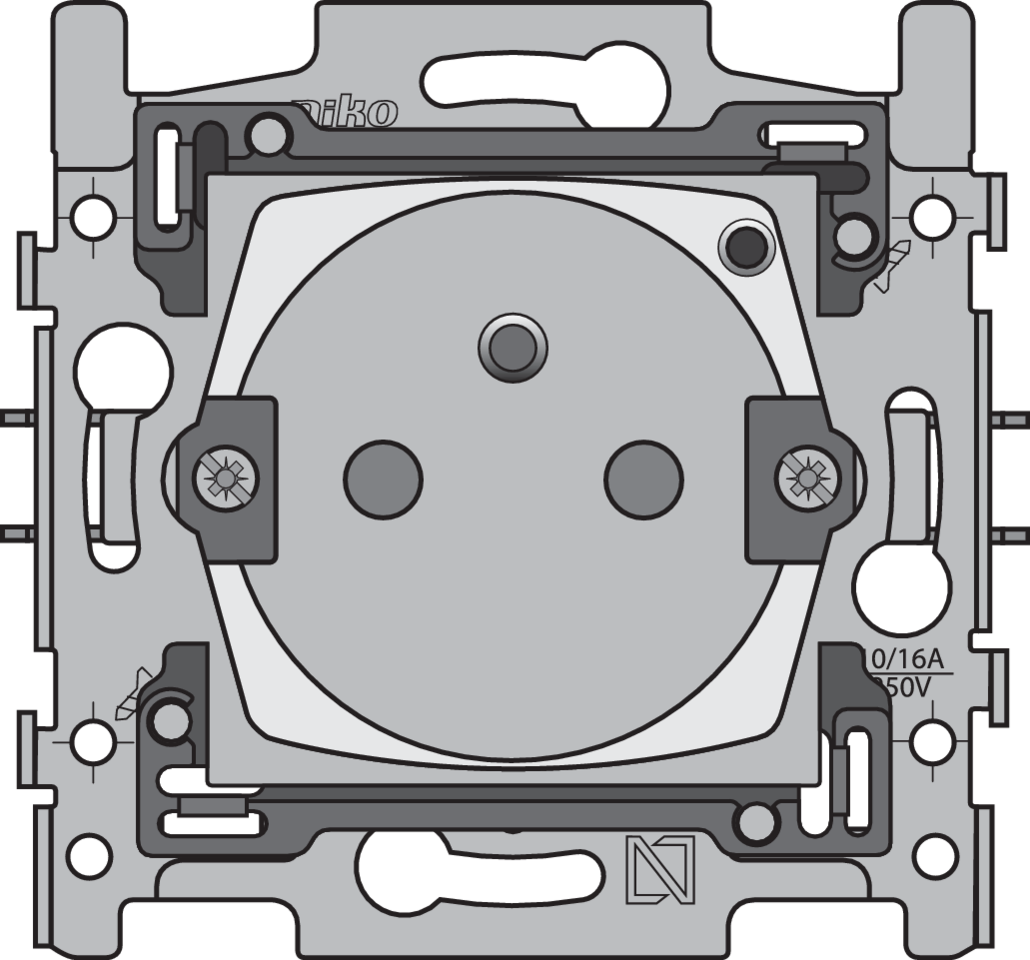 Niko 170-33505: Geconnecteerd schakelbaar stopcontact voor Niko Home Control met penaarde en beschermingsafsluiters, Zigbee®, 16 A, insteekklemmen - Image 2