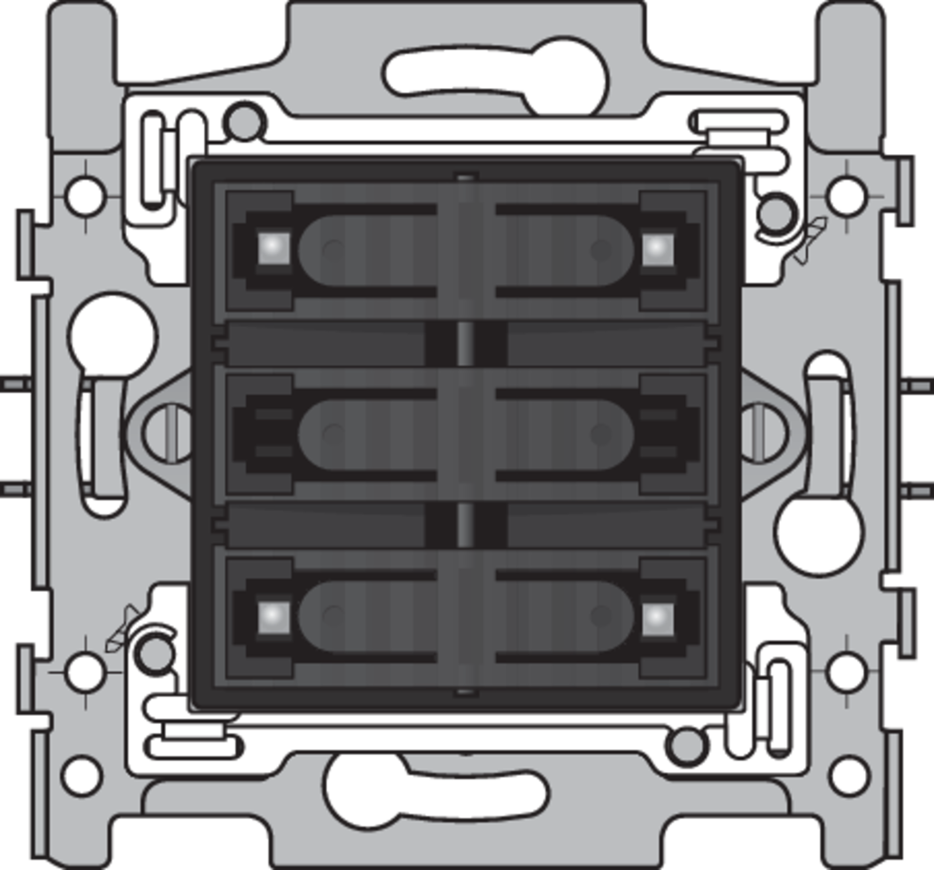 Niko 170-40160: Sokkel voor 4-voudige potentiaalvrije drukknop 24 V N.O. met blauwe led, klauwbevestiging - Image 2
