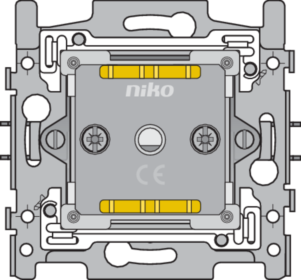 Niko 170-45900: Sokkel voor draaischakelaar voor motoren met 3 snelheden: 0-1-2 en 1-2-3, 20 A/250 Vac, klauwbevestiging - Image 2