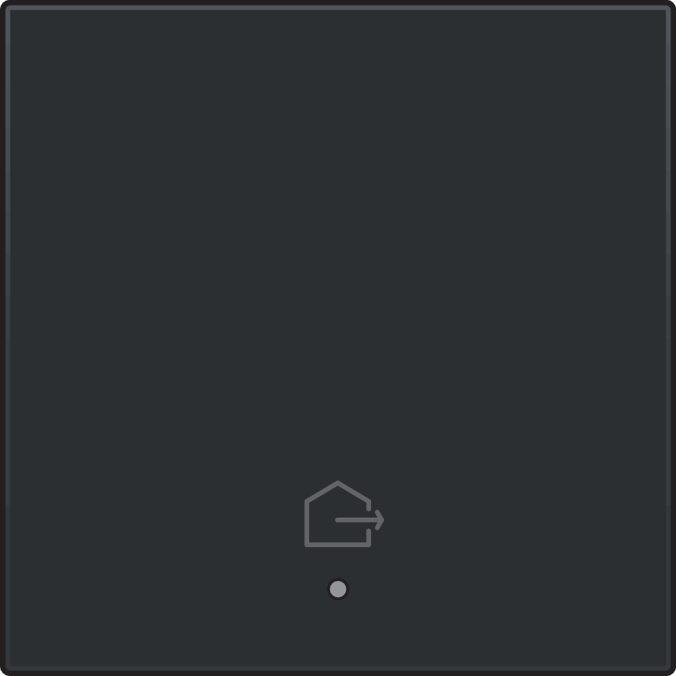 Niko 200-32902: Afwerkingsset met lens voor geconnecteerde enkelvoudige schakelaar met symbool "woning verlaten", piano black coated - Image 2