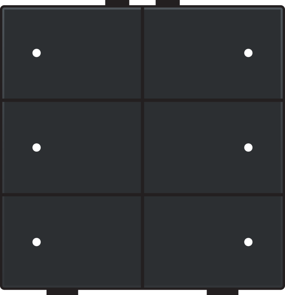 Niko 200-52206: Zesvoudige drukknop met leds en comfortsensoren voor Niko Home Control, piano black coated - Image 2