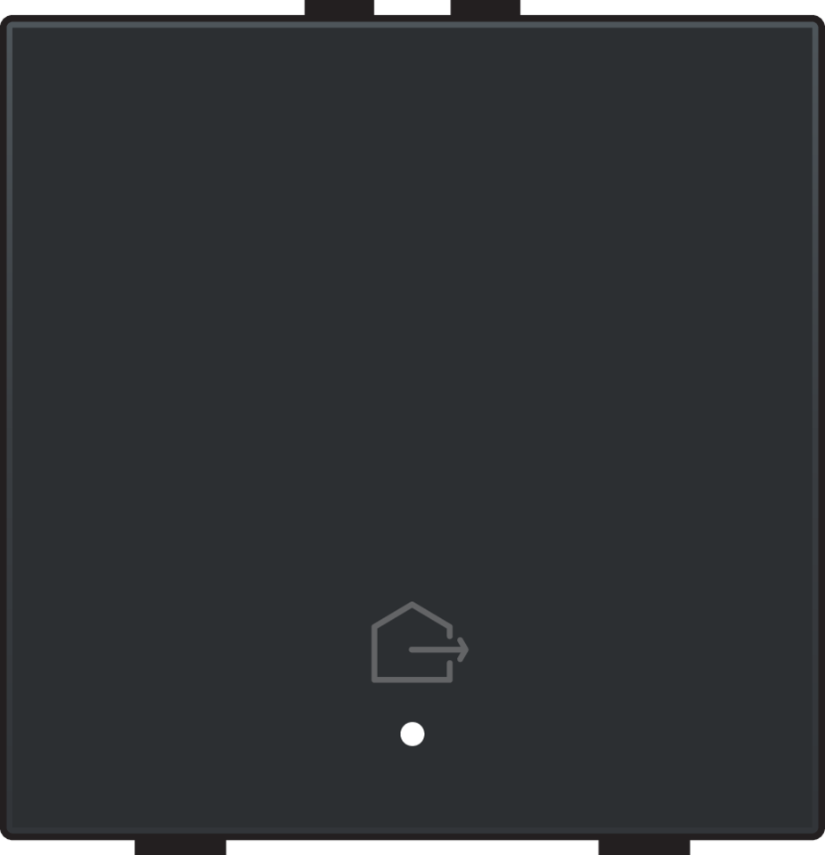 Niko 200-52921: Enkelvoudige drukknop met led en comfortsensoren voor Niko Home Control, symbool 'woning verlaten', piano black coated - Image 2
