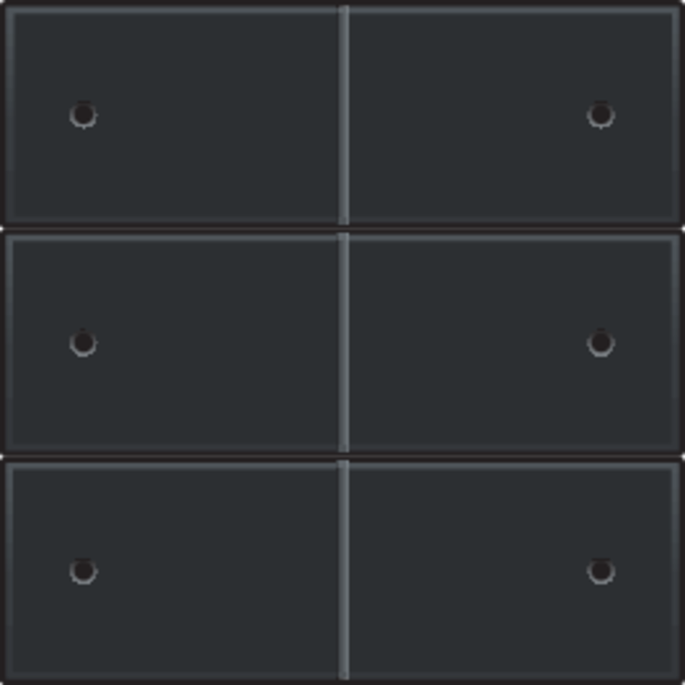 Niko 200-60150: Afwerkingsset voor 6-voudige potentiaalvrije drukknop, 24 V, met leds, piano black coated - Image 2