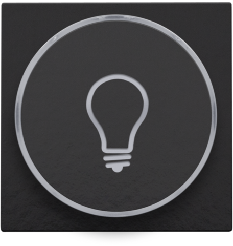 Afwerkingsset met doorschijnende ring met lampsymbool voor d