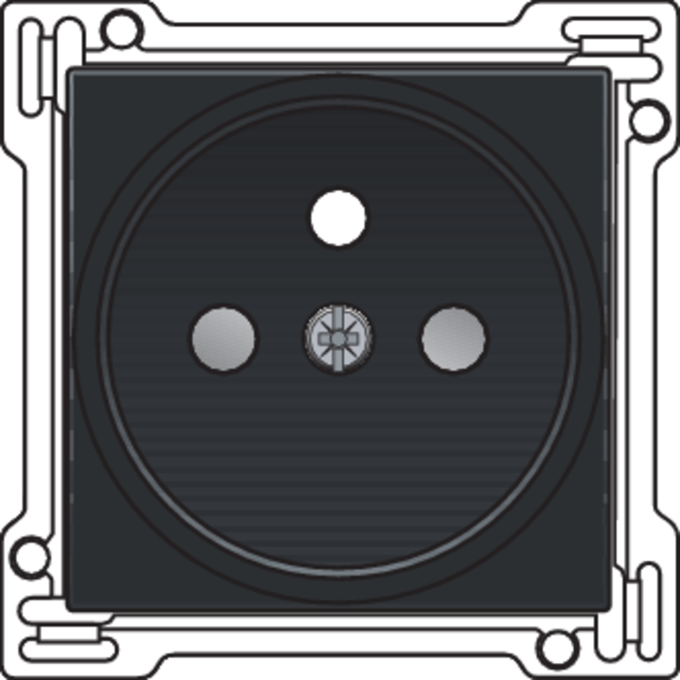 Niko 200-66101: Afwerkingsset voor stopcontact met penaarde en beschermingsafsluiters, inbouwdiepte 21 mm, piano black coated - Image 2