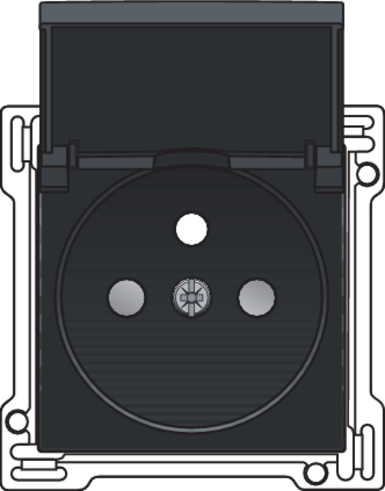 Niko 200-66603: Afwerkingsset voor stopcontact met klapdeksel, penaarde en beschermingsafsluiters, inbouwdiepte 28,5 mm, piano black coated - Image 2