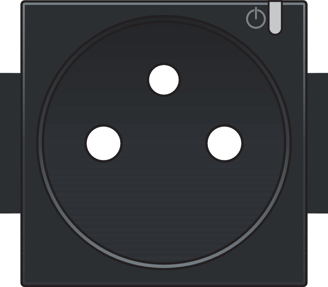 Niko 200-66630: Afwerkingsset voor geconnecteerd schakelbaar stopcontact met penaarde en bedieningsknop, piano black coated - Image 2