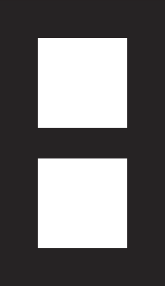 Niko 200-76200: Tweevoudige afdekplaat, 60 mm centerafstand, verticaal, Niko Pure Bakelite® piano black - Image 2