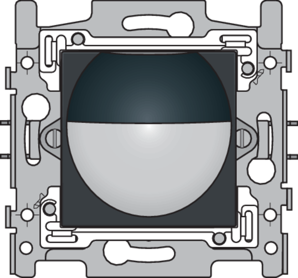 Niko 200-78010: Bewegingsmelder, 230 V, 8 m, 180°, wanddetector, voor inbouwdoos, piano black coated - Image 2