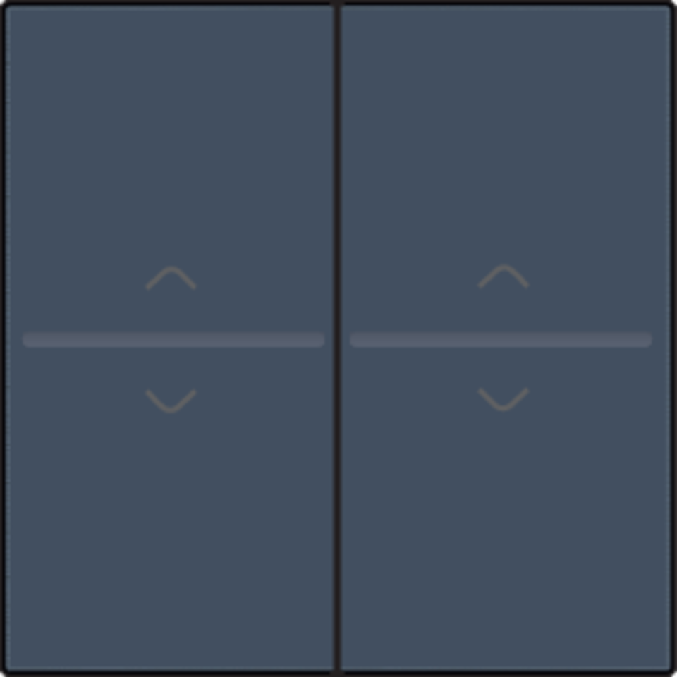 Niko 220-00010: Tweevoudige toets met pijltjes 'op' en 'neer' voor draadloze schakelaar of drukknop met 4 bedieningsknoppen, blue grey coated - Image 2