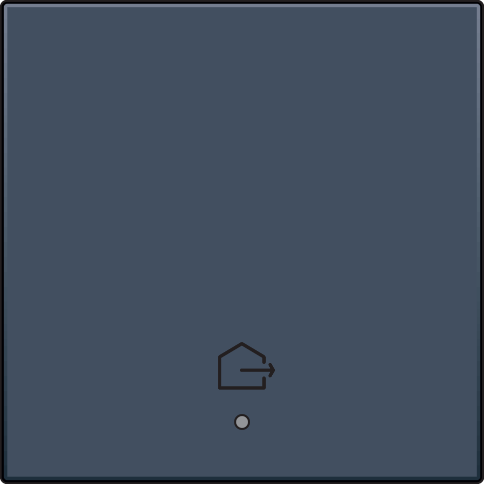 Niko 220-32902: Afwerkingsset met lens voor geconnecteerde enkelvoudige schakelaar met symbool "woning verlaten", blue grey coated - Image 2