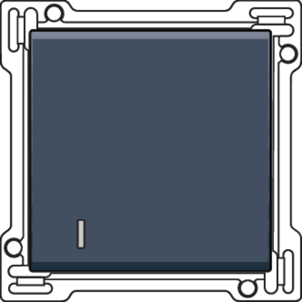 Niko 220-60005: Afwerkingsset met lens voor enkelvoudige schakelaar of drukknop, blue grey coated - Image 2