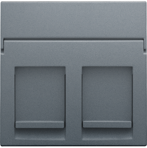 Niko 220-65200: Centraalplaat data 2x RJ, blue grey coated
