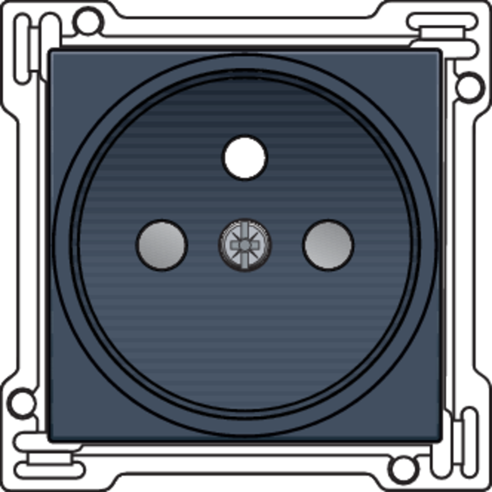 Niko 220-66101: Afwerkingsset voor stopcontact met penaarde en beschermingsafsluiters, inbouwdiepte 21 mm, blue grey coated - Image 2