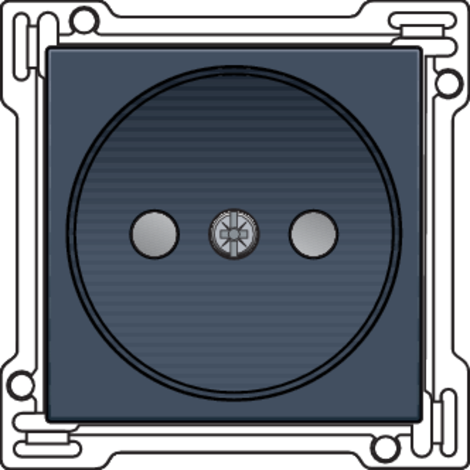 Niko 220-66501: Afwerkingsset voor stopcontact zonder aarding met beschermingsafsluiters, inbouwdiepte 21 mm, blue grey coated - Image 2