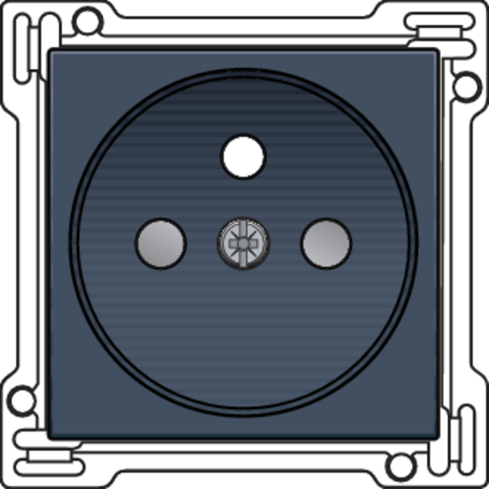 Niko 220-66601: Afwerkingsset voor stopcontact met penaarde en beschermingsafsluiters, inbouwdiepte 28,5 mm, blue grey coated - Image 2
