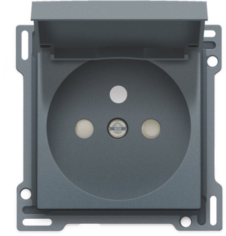 Afwerkingsset voor stopcontact met klapdeksel, penaarde en b