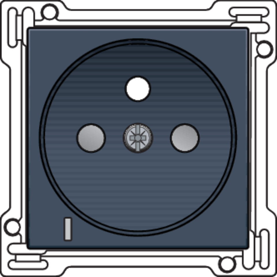 Niko 220-66607: Afwerkingsset met doorschijnende lens voor stopcontact met spanningsaanduiding, penaarde en beschermingsafsluiters, inbouwdiepte 28,5 mm, blue grey coated - Image 2