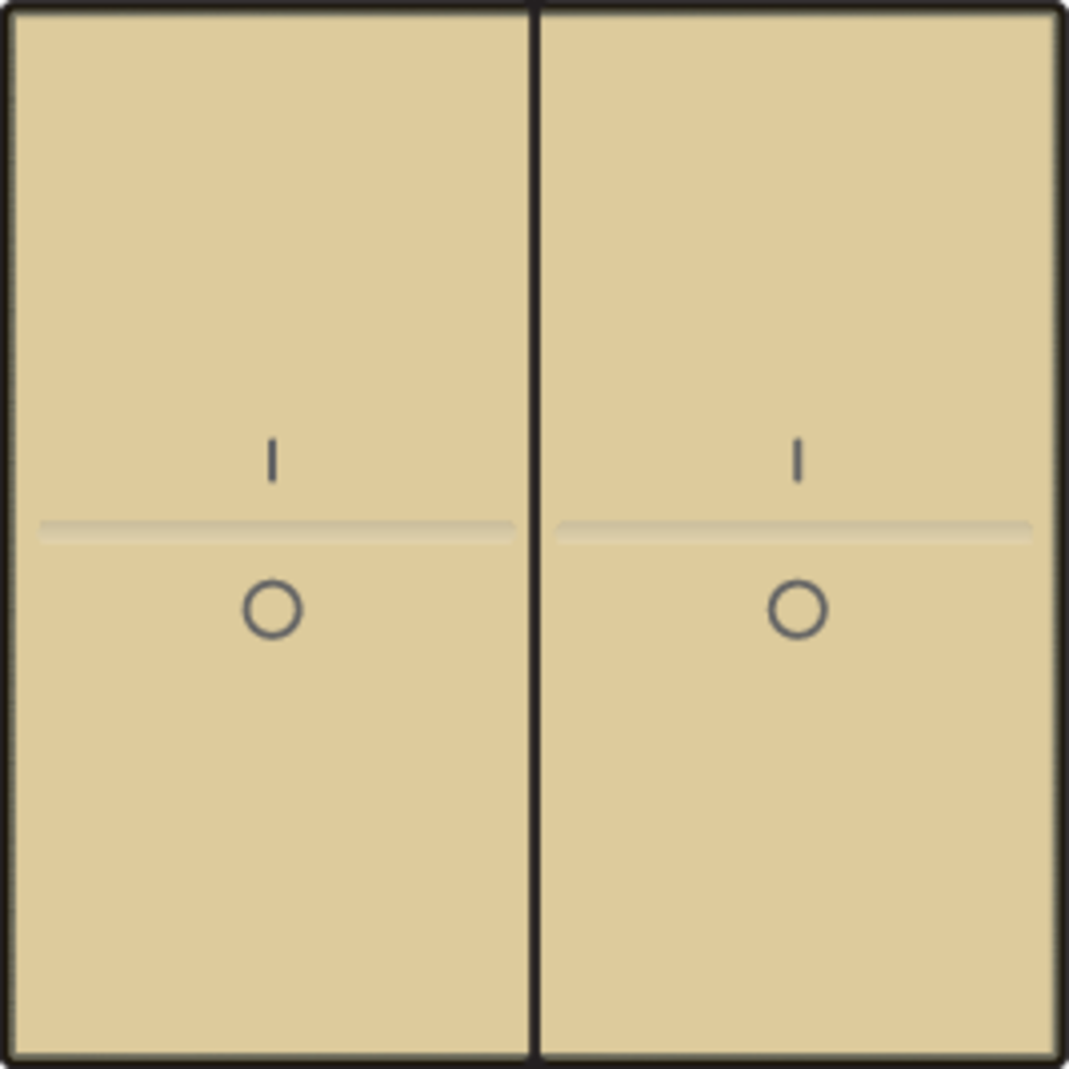 Niko 221-00008: Tweevoudige toets met opdruk I en 0 voor draadloze schakelaar of drukknop met 4 bedieningsknoppen, gold coated - Image 2