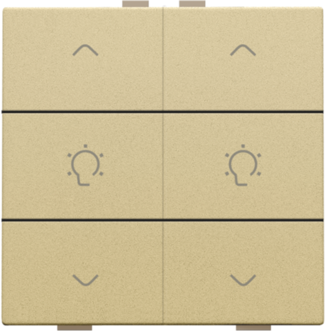 Dubbele dimbediening voor Niko Home Control, gold coated
