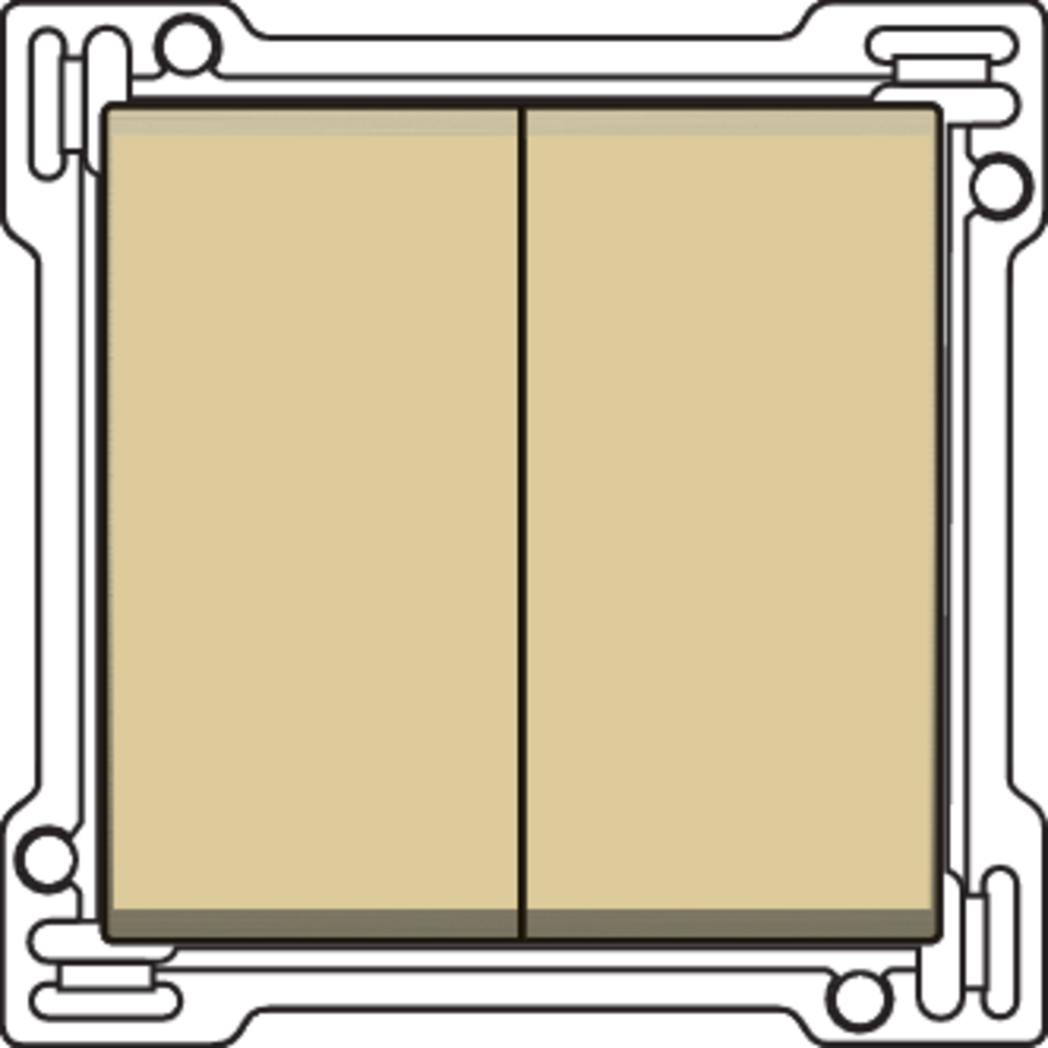Niko 221-61505: Afwerkingsset voor serieschakelaar, wisselschakelaar + drukknop N.O., dubbele wisselschakelaar of dubbele drukknop N.O. of N.G. , gold coated - Image 2
